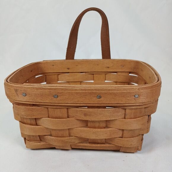 Longaberger Little Market Wall Basket 1992 Hanging Woven Wood USA Vtg - Picture 1 of 8